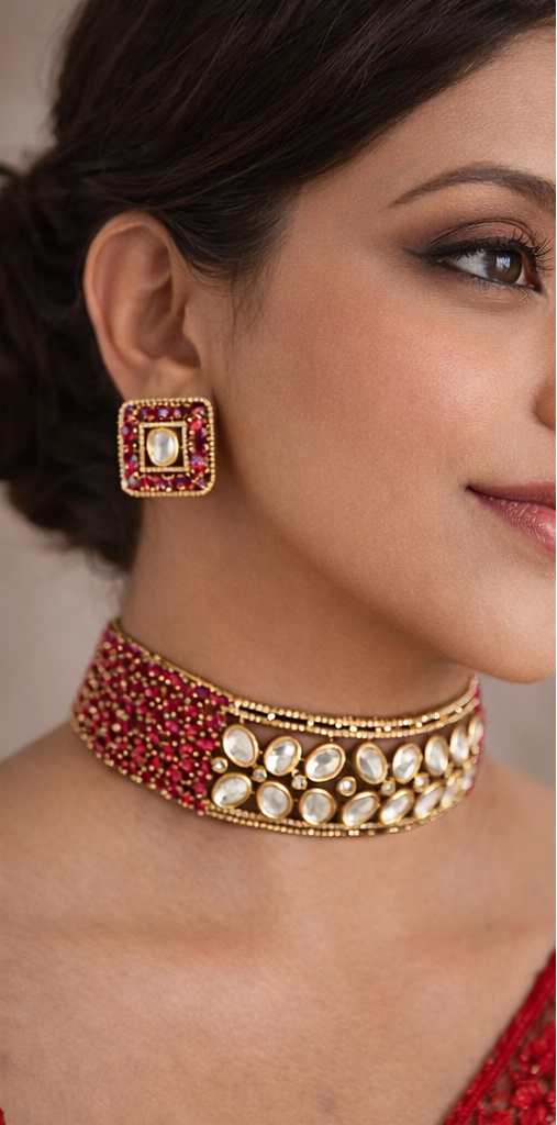 Ruby Noor Choker Set