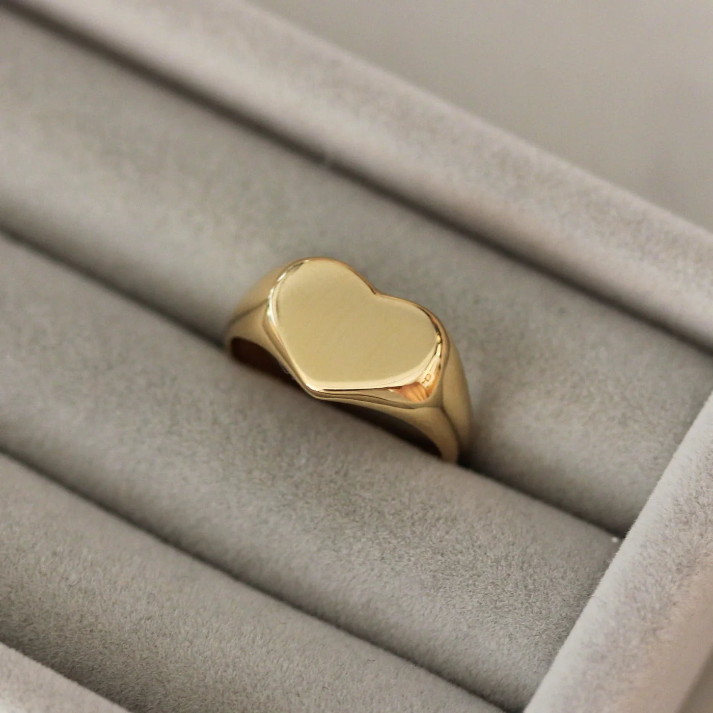 gold tones heart shaped ring ,18k gold plated