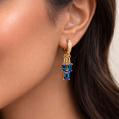 Crystal Drop Huggie Earrings