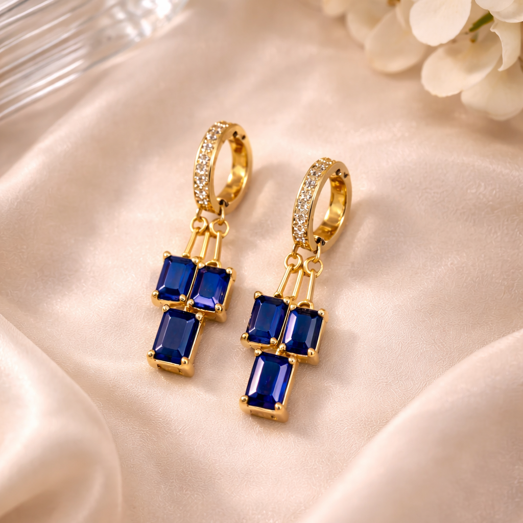 Crystal Drop Huggie Earrings
