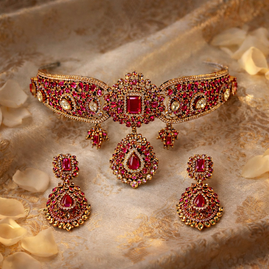 Ruhani Ruby Bridal Choker Set