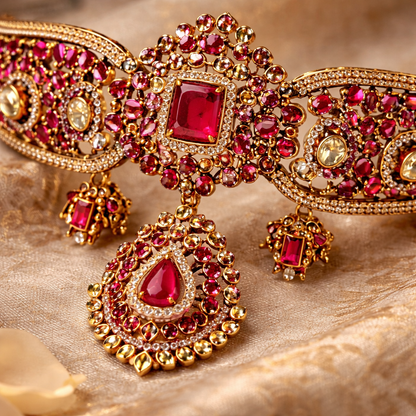 Ruhani Ruby Bridal Choker Set