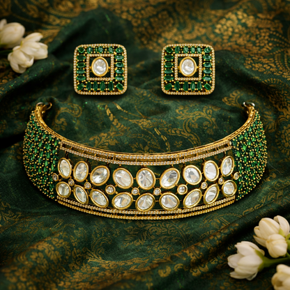 Emerald Noor Kundan Choker Set