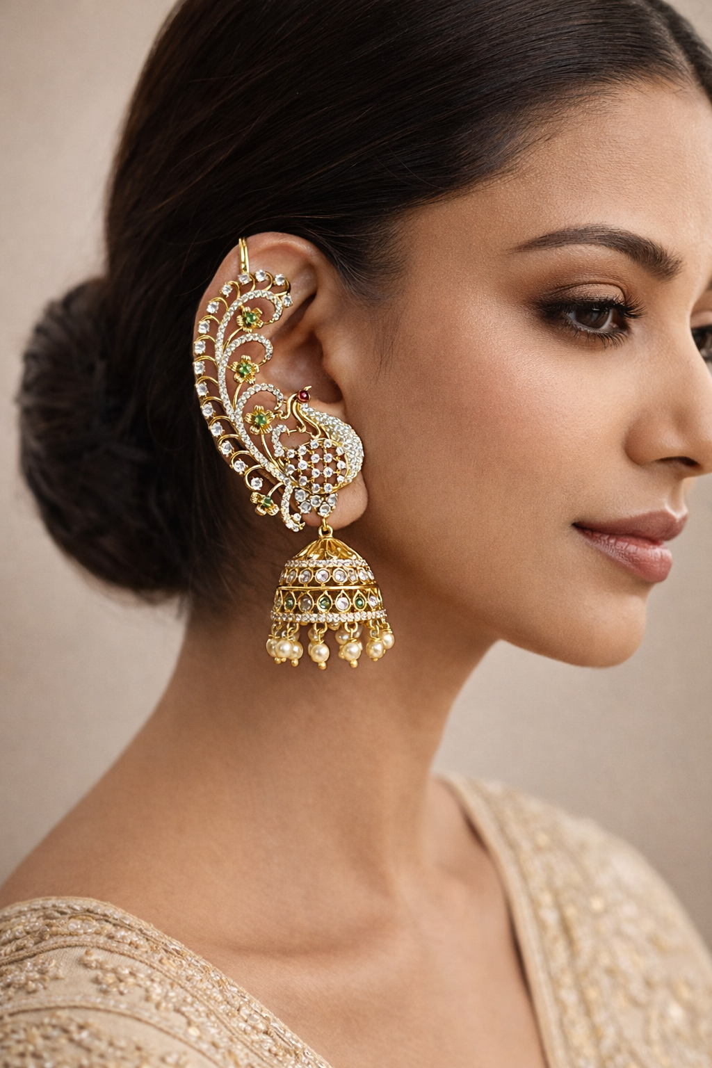 Mayura Noor  Ear Cuff Jhumkas