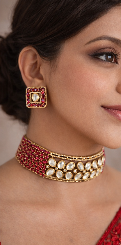 Ruby Noor Choker Set