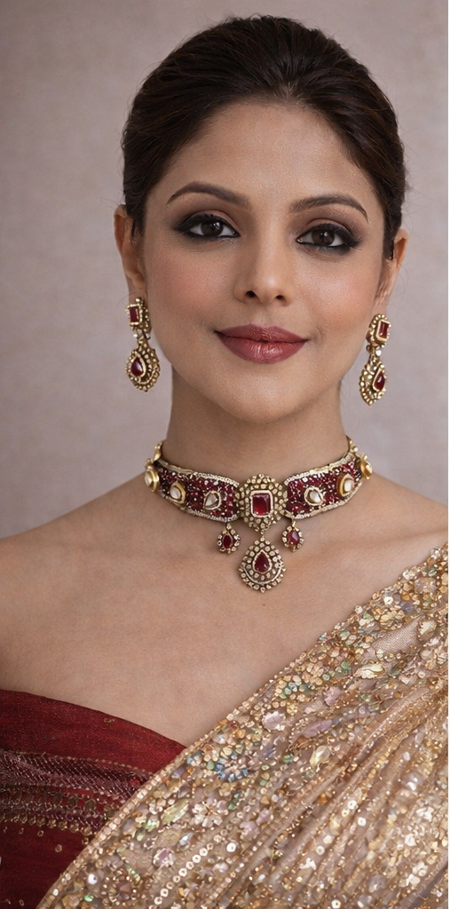 Ruhani Ruby Bridal Choker Set
