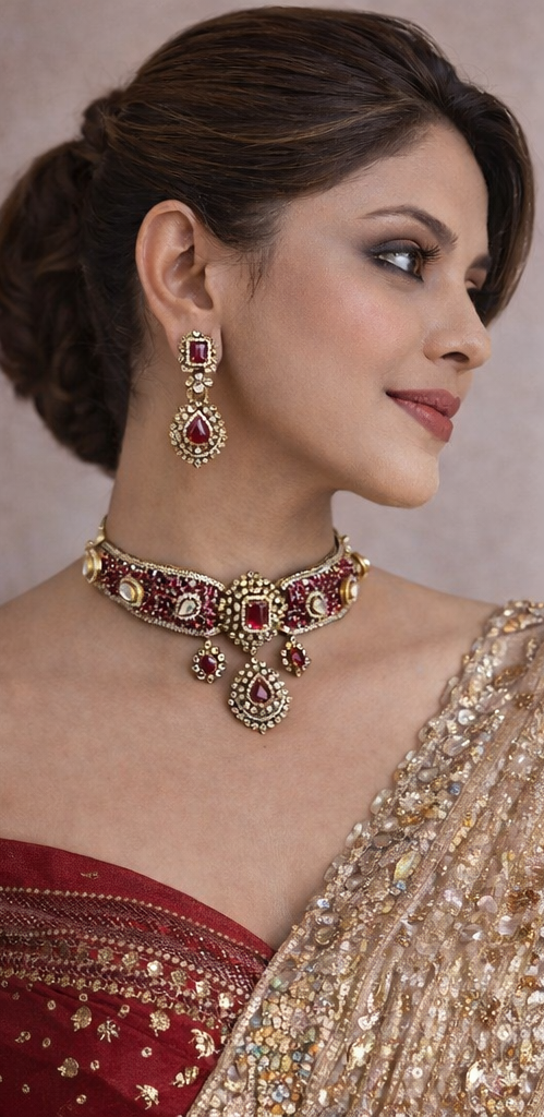 Ruhani Ruby Bridal Choker Set
