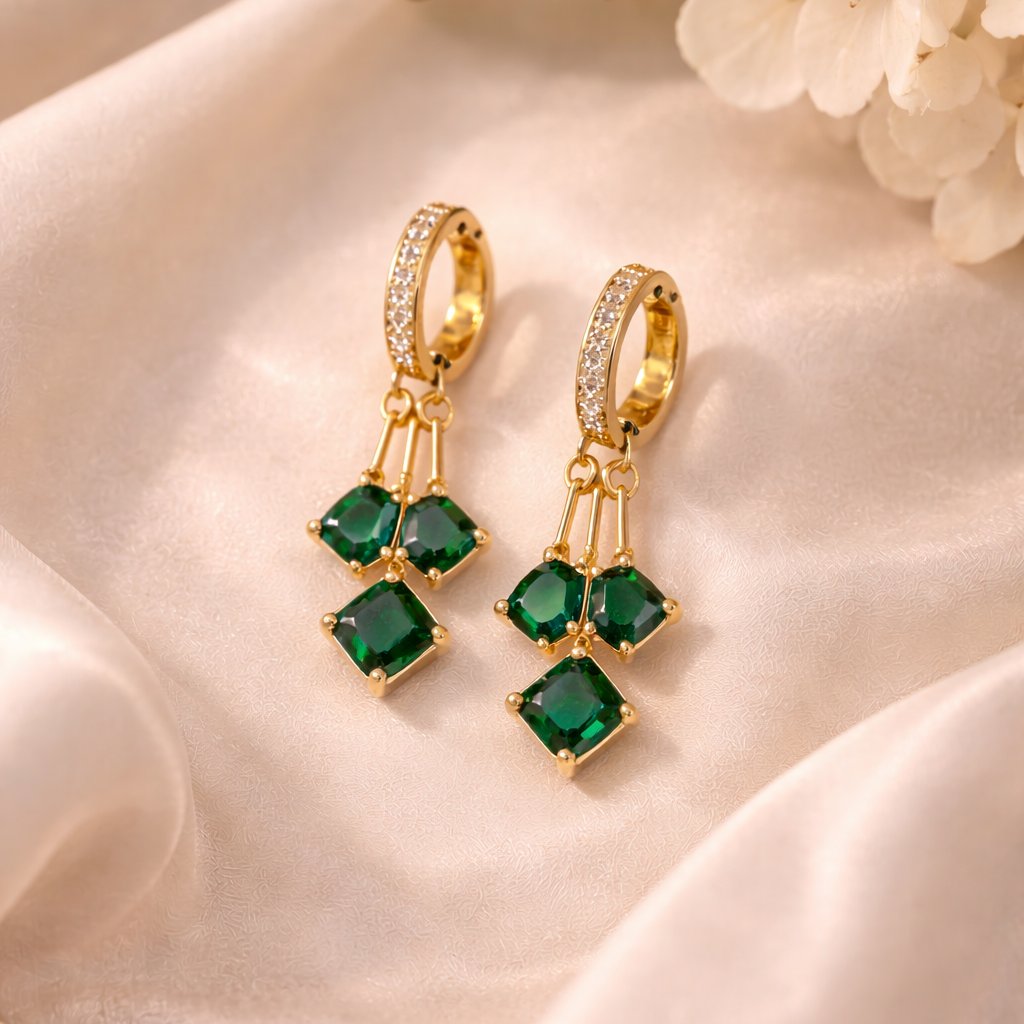 Crystal Drop Huggie Earrings