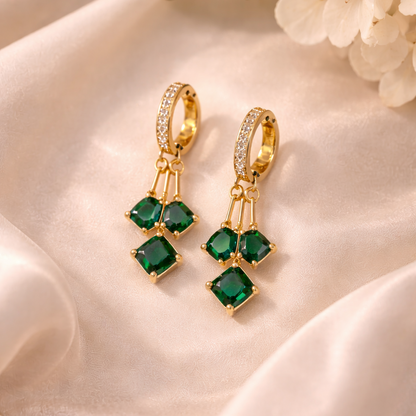 Crystal Drop Huggie Earrings