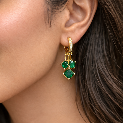 Crystal Drop Huggie Earrings