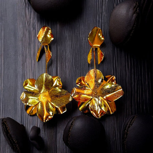 Golden Bloom Statement Earrings