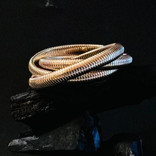 Golden Coil Cuff Bracelet