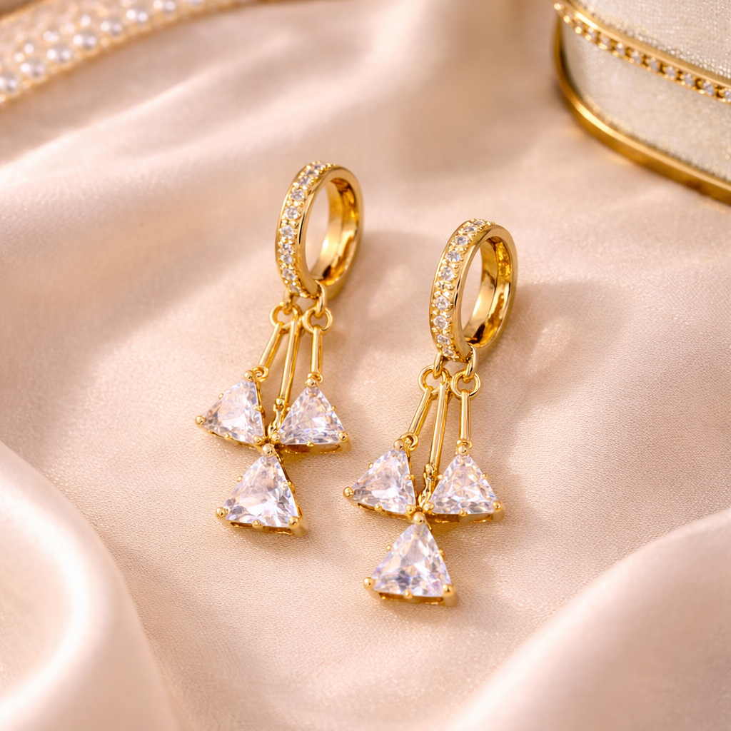 Crystal Drop Huggie Earrings