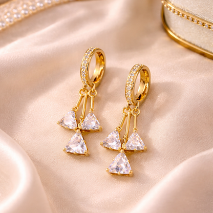 Crystal Drop Huggie Earrings
